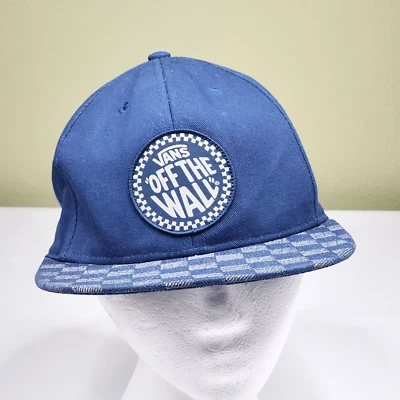 Vans Off The Wall Parche Snapback Sombrero Azul Cuadros Billete Plano Juvenil Talla Única Foto 1 de 4