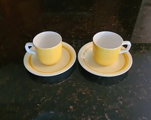 SET OF 2 Mikasa Pastelle LEMON ICE Yellow Cups (D6300) and Saucers (D6301) Japan - Picture 1 of 21