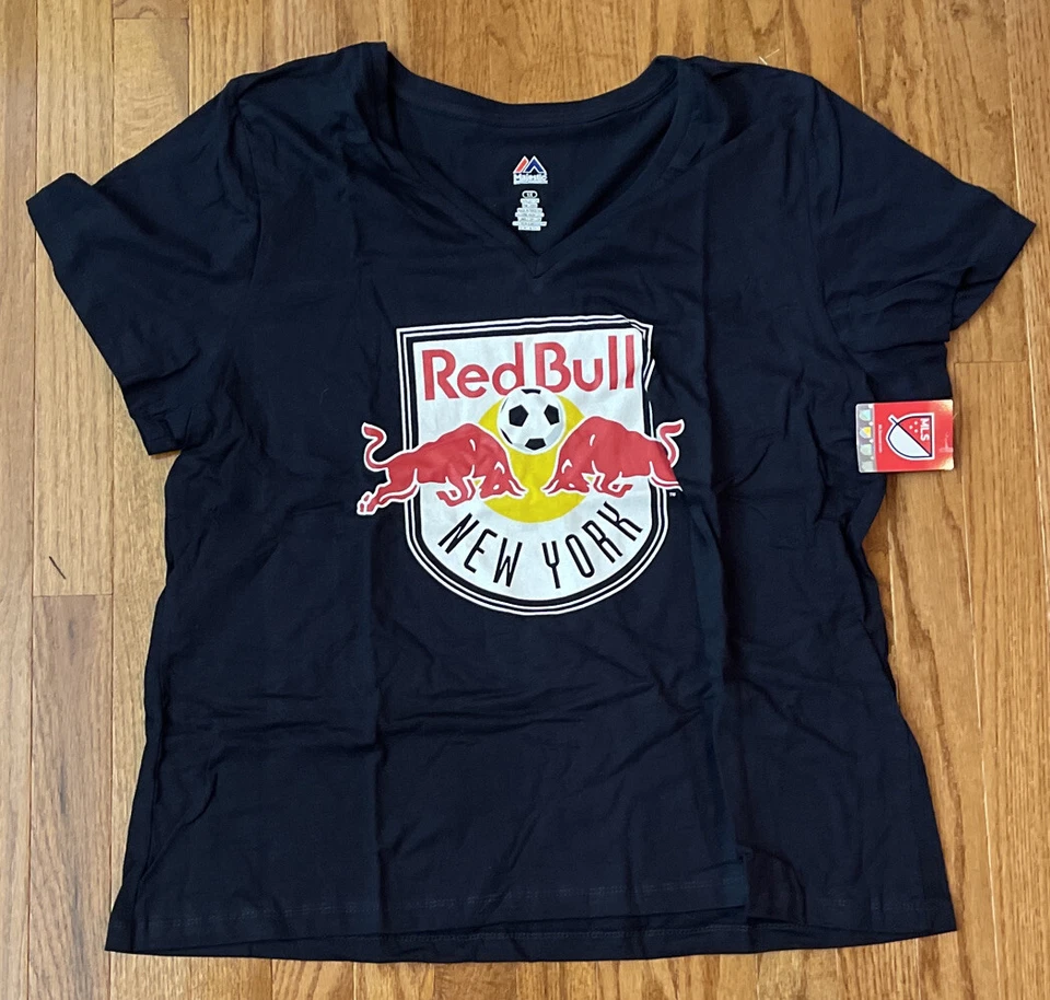Camisa New York Red Bulls Majestic Primaria Para Mujer Cuello en V Nueva con Etiquetas Plus 1X XL Foto 1 de 1