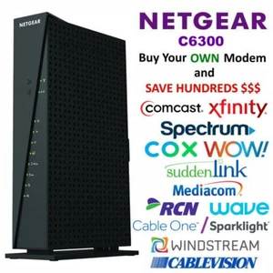 NETGEAR C6300 AC1750 DOCSIS 3.0 Cable Modem WiFi Router Xfinity Spectrum COX WOW - Picture 1 of 6