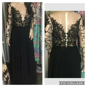 NWT Bridess Brand Formal Gown With Tags Sheer Embroidered Dress Sz 8 - Picture 1 of 12