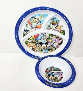 Walt Disney World geteilt/segmentiert Teller & Schüssel Set. Mickey Mouse - Kunststoff - Bild 1 von 7