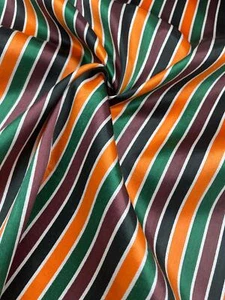 Multi Color Stripes Satin Silk Thick Weave, Upholstery Luxury Fabric By 2 Meters - Picture 1 of 14