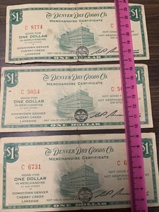 Antique Denver Dry Goods $1 Gift Certificates - Picture 1 of 2