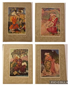 11 Vintage Old Indian Prints of Men & Women Lovers Scenes from The RUBAIYAT 🩷 - Picture 1 of 13