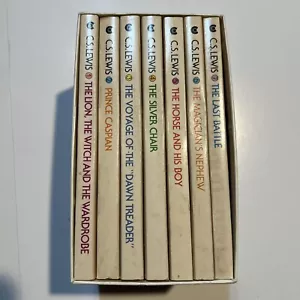 Vintage C.S. Lewis The Chronicles Of Narnia Set 7 Books Box Set Good Condition - Imagen 1 de 18