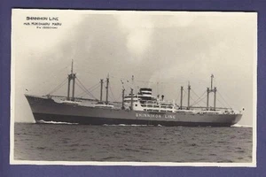 MS Mukoharu Maru @ Sea - Vintage B&W Postcard - Shinnihon Line - Picture 1 of 2