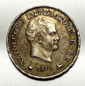 1811 M Italy 10 Soldi Napoleon Silver Ch. XF Choice Extra Fine - Picture 1 of 2