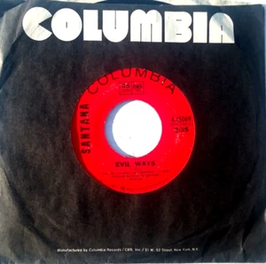 SANTANA - Evil Ways / Waiting - Vinyl 45rpm 1969 Columbia 4-45069 Latin Rock - Picture 1 of 5