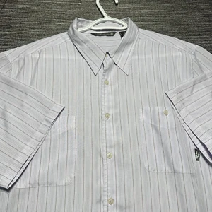 Element Button Up Shirt Men's L Purple Striped Y2K Short Sleeve - Picture 1 of 15