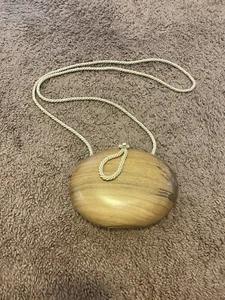 Harry Rosenfeld Vintage Wood Crossbody Bag Wooden Round VTG - Picture 1 of 11