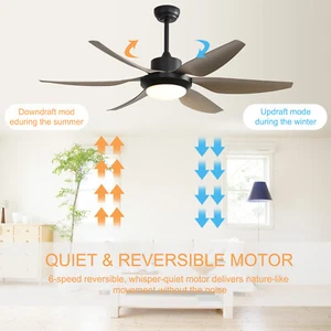 54" Modern Ceiling Fans with Lights Remote Control for Bedroom Living Room Patio - Picture 1 of 8