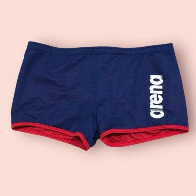 Arena Men’s Swimming Shorts (Navy Blue/Red) ~~ NWT - Image 1 of 4