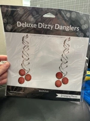 Sports Fanatic Basketball Deluxe Hanging Danglers 2 Pack Party Decorations - Image 1 of 2