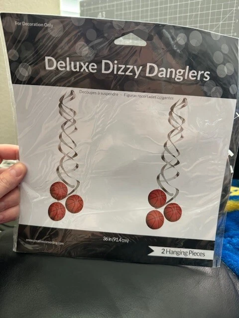 Creative Converting 2 Count Sports Fanatic Basketball Deluxe Danglers