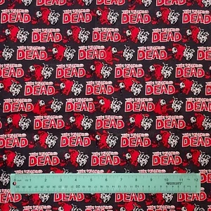 3/4 yard - 27"H x 44"W The Walking Dead 100% Cotton Fabric - RARE - NEW - Zombie - Picture 1 of 2