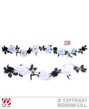 Decorazione Ghirlanda Bianco Rose Nero Foglie Teschi Cambio Colore Halloween