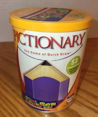 Hasbro Pictionary Quick Draw Game Tasters Can Party Starter 2007 New Sealed - Image 1 of 3