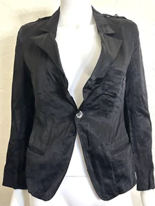 CHAQUETA BLAZER YOHJI YAMAMOTO Y'S SATINADA DE UN SOLO BOTÓN NEGRA TALLA 1 - Imagen 1 de 11