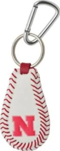 Nebraska Cornhuskers Classic Leather Baseball Keychain [New] Key Chain Jewelry - Picture 1 of 1