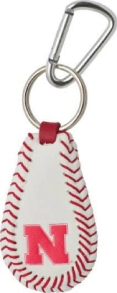 Nebraska Cornhuskers Classic Leather Baseball Keychain [New] Key Chain Jewelry - Image 1 of 1