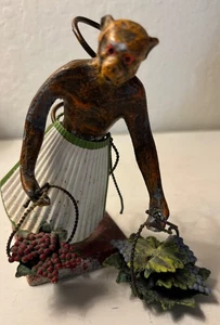 Vintage USA Petites Choses Monkey W/Shell Dress Bud Vase - Picture 1 of 7
