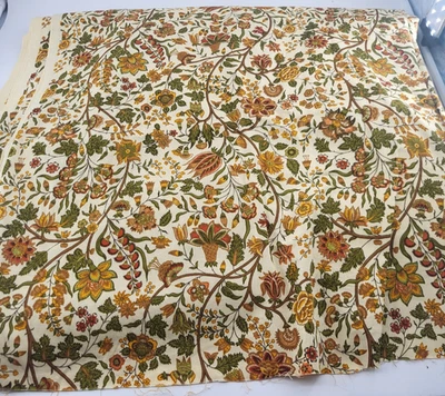 Original Bloomcraft Decorator Screen Print  Fabric 9 yards Floral Autumn - Image 1 of 4
