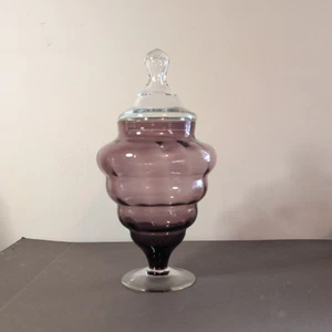Vintage Amethyst Empoli Glass Circus Tent Jar & Lid c1960/70s - Picture 1 of 3