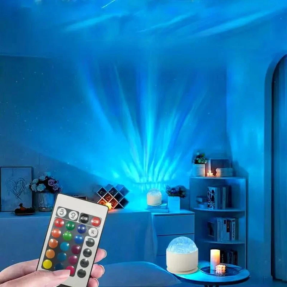 Aurora/ Water Ripple Projector Light,USB Rechargeable, 16 Colors W Remote NIB! - Image 1 of 4