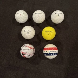 Lot Of 7 Taylormade Gold Balls Used AAAA Variety Tour Response, Speedsoft, etc. - Picture 1 of 3