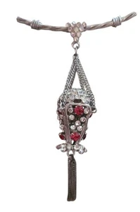 Vintage Signed Sonia Lee Sterling Pink Crystal Rhinestone Glass Chandelier Pin - Picture 1 of 5