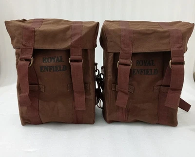 Royal Enfield Classic 350cc 500cc Olive Color Military Pannier Bags | Fit For - Image 1 of 4