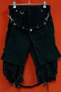 Pantalones Cortos Vintage Años 90 Hardcore Punk Rock Cuadros Solapa Bondage Talla M - Imagen 1 de 5