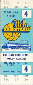 11-26-83 BOLETO DE BASETBALL CAL STATE LONG BEACH AT UCLA COMPLETO SIN USAR - Imagen 1 de 1