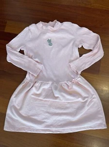 GYMBOREE Classroom Kitty Embroidered Cat Pink Drop waist DRESS Sz 7 - Picture 1 of 4