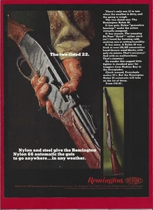 1967 REMINGTON NYLON 66 .22 Automatic Rifle COLOR Advertisement 8" x 11" - Picture 1 of 1