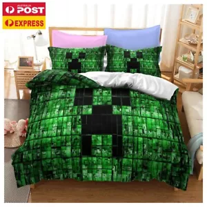 Minecraft Game Room Green Steve & Alex Duvet Quilt Cover Pillowcases Set S D Q - Picture 1 of 1