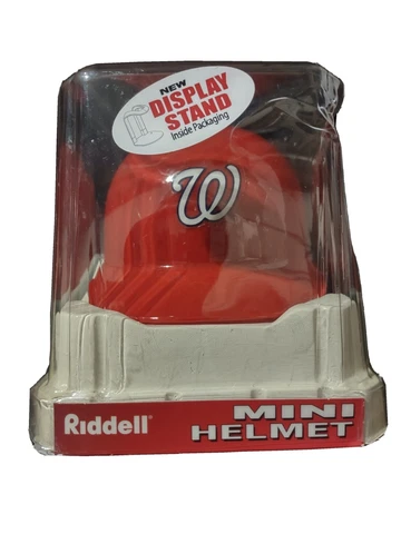 NEW VINTAGE MLB Riddell Baseball Mini Helmet Washington Nationals With Stand Cover