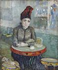 WOMAN AT A TABLE IN THE CAFE DU TAMBOURIN BEER 1887 BY VINCENT VAN GOGH REPRO