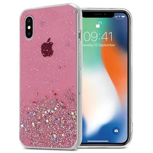 coque protection antichoc france pailette argent rose apple iphone X / XS - Photo 1 sur 1