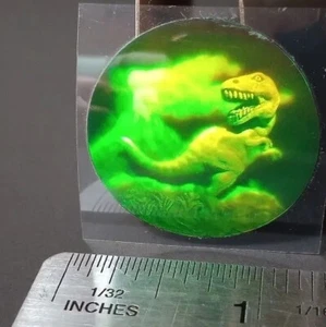 Vintage Stickers 3D Holographic Dinosaur Sticker Laser Polaroid ? VTG RARE - Picture 1 of 11