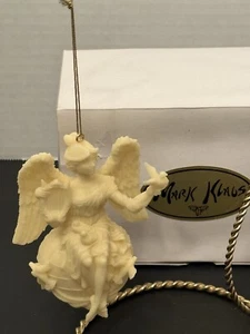 Vintage Angel Season of Peace Mark Klaus White 3D Christmas Holiday Ornament HSN - Picture 1 of 12