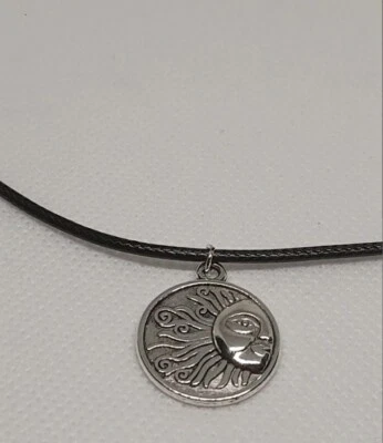 Collana in corda Unisex con Charm Ciondolo in zircone Color Argento Sole  - Immagine 1 di 2