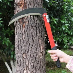 40cm Grass Cutting Sickle Folding Steel Gardening Scythe Sharp - Picture 1 of 8