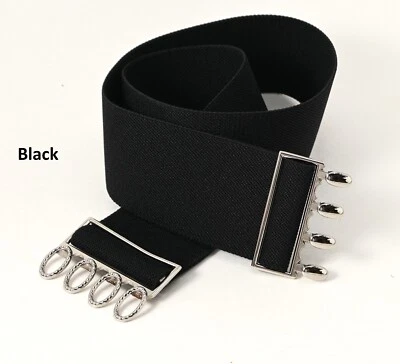 WOMAN ELASTIC STRETCH  2 inch(#E98S) BELT with silver color buckle 7 sizes USA - Image 1 of 4