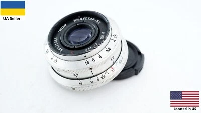 Vintage SLR Silver red P KMZ Industar 50 3,5 50mm Zenit lens M39 portrait L39 - Image 1 of 4