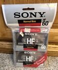 New - Sealed - Set Of 2 Sony Hf 60 Minutes Blank Audio Cassette Tapes Type I