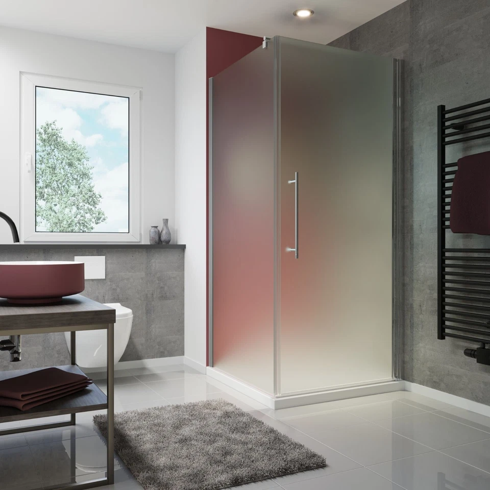 SCHULTE Duschkabine Eckeinstieg Duschabtrennung Dusche Glas Komplett satiniert 90x90