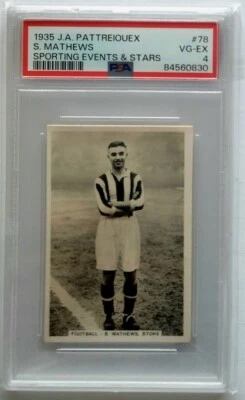 1935 J.A. Pattreiouex Stanley Matthews Eventos Deportivos y Estrellas #78 PSA 4 Foto 1 de 2