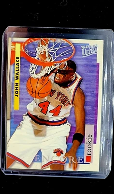 Tarjeta Fleer Ultra Encore #277 1996-97 John Wallace radiocontrol novato New York Knicks Foto 1 de 4